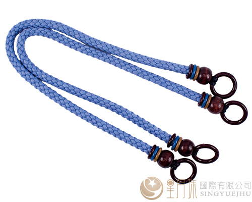臘繩手把/三圈珠(軟)-44±5cm-淺藍