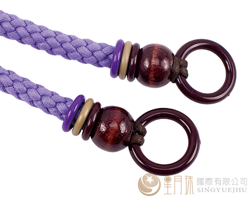 臘繩手把/三圈珠(軟)-56±5cm-淺紫