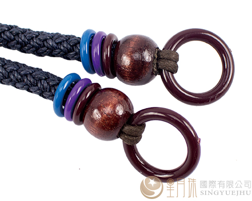 臘繩手把/三圈珠(硬)-56±5cm-深藍色