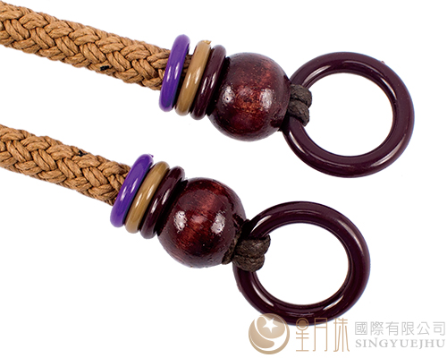 臘繩手把/三圈珠(硬)-56±5cm-卡其色