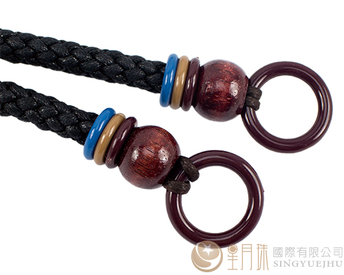 臘繩手把/三圈珠(軟)-66±5cm-黑色