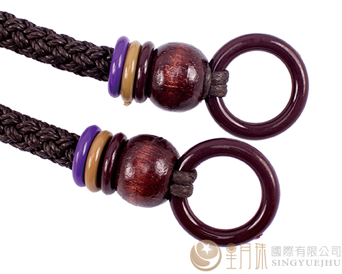 臘繩手把/三圈珠(硬)-66±5cm-深咖啡色