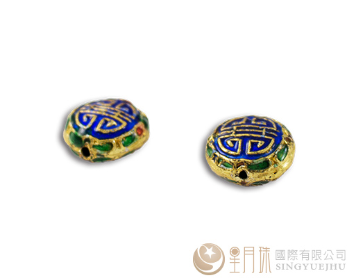 景泰藍(扁圓)-藍色-1入