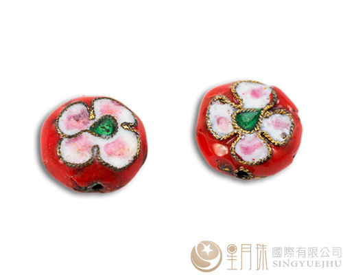 景泰藍(扁圓)-紅色-1入(僅剩24個)