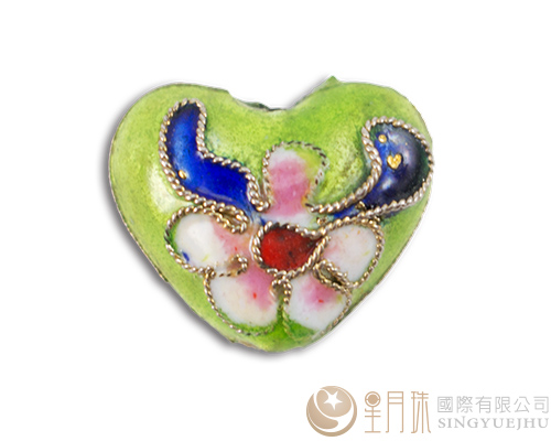 景泰蓝爱心-果绿-1入(剩下13个)