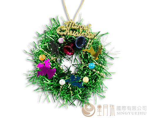 DIY龍柱~小小聖誕圈吊飾-綠色(J004)